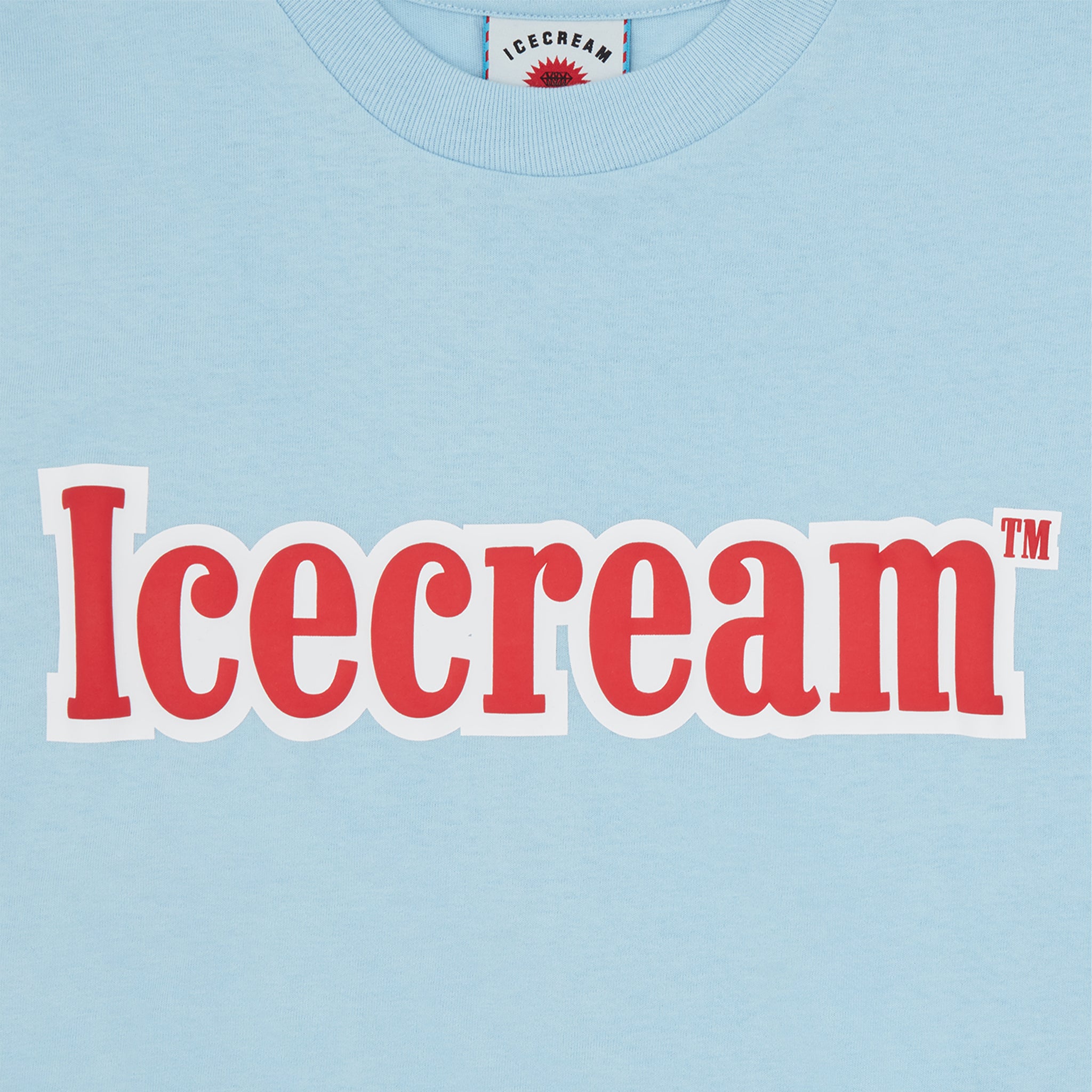 Mens ICECREAM Blue Puff Print ICECREAM S/s T Shirt