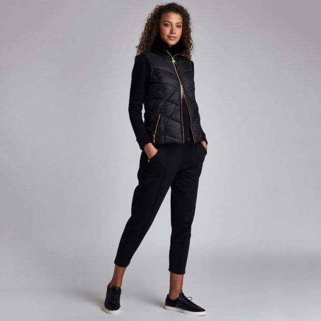 Womens Black Nurburg Quilted Gilet