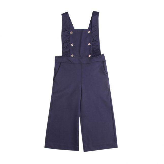 Girls Navy Pinafore Jumpsuit