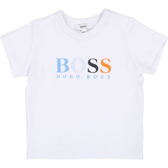 Baby White Logo Print S/s T Shirt