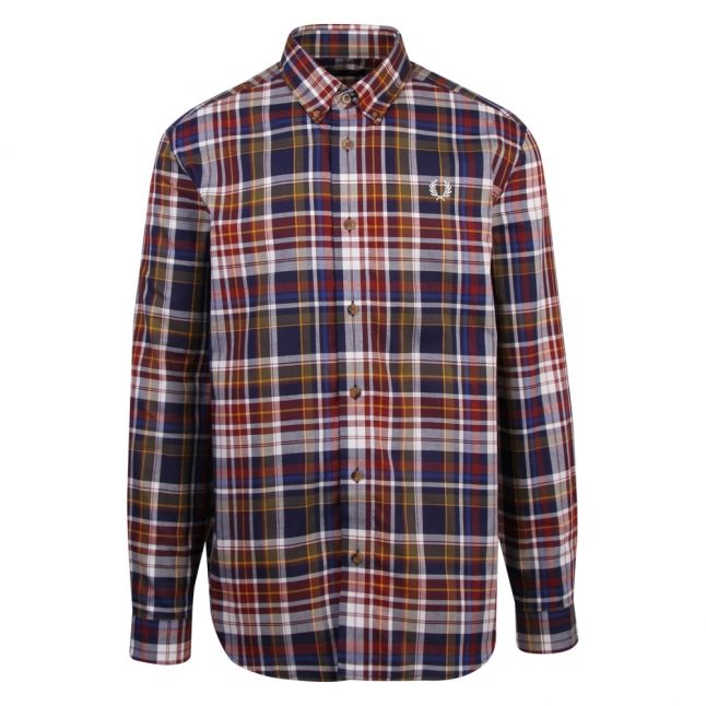 Mens Navy/Red Tartan L/s Shirt