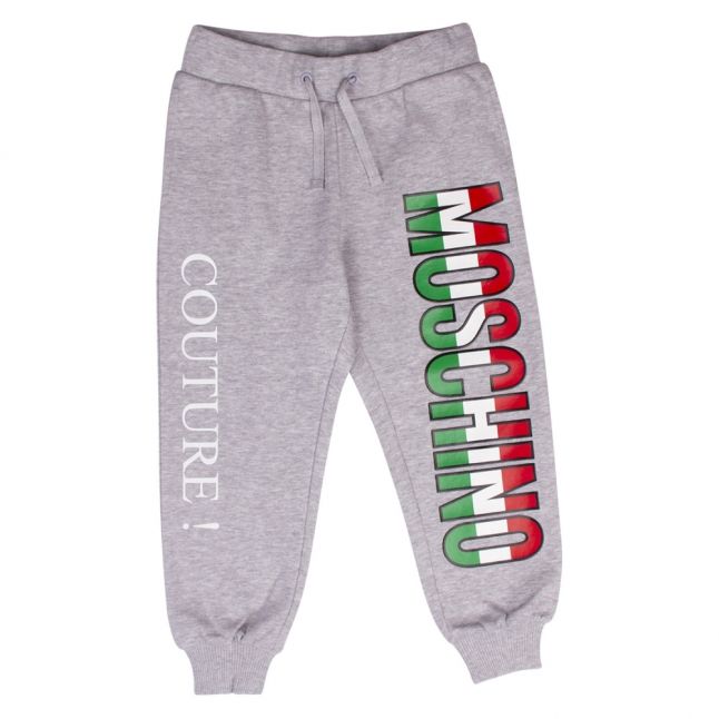 Boys Grey Melange Italian Logo Crew Tracksuit