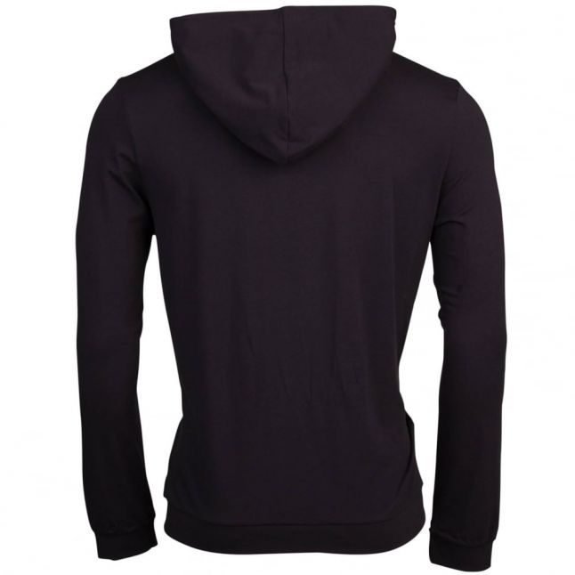 Mens Black Hooded Zip Sweat Top