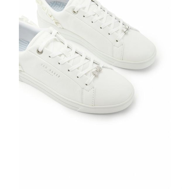 Womens White Astrina Ruffle Trainers