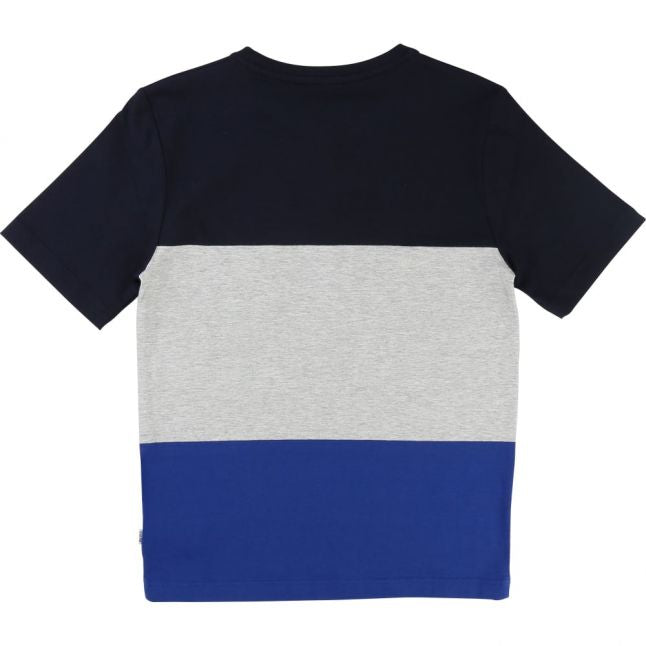 Boys Navy Colourblock S/s T Shirt