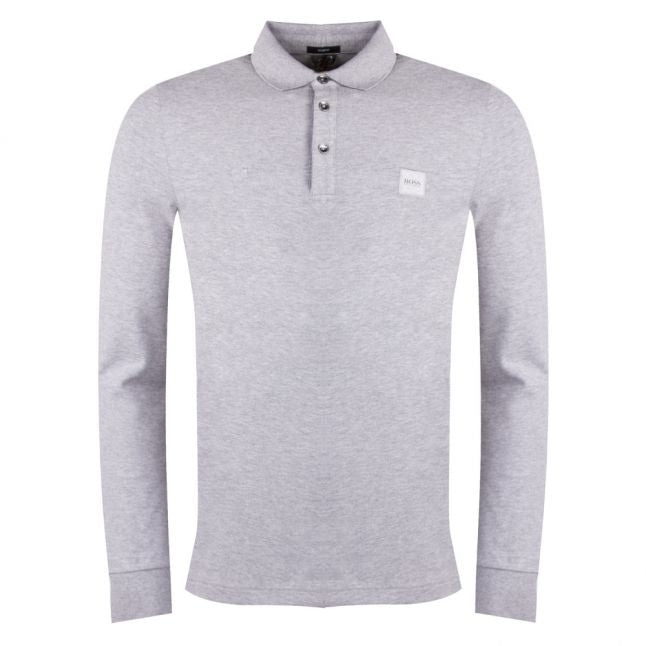 Casual Mens Light Grey Passerby L/s Polo Shirt