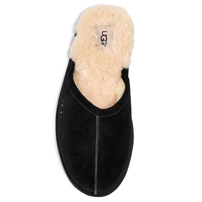 Mens Black  Scuff Slippers