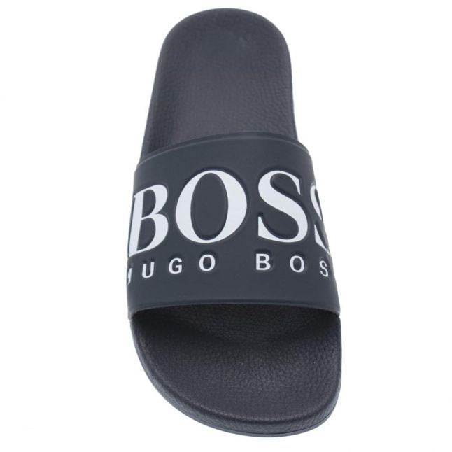 Mens Dark Blue Solar Slide Logo Slides