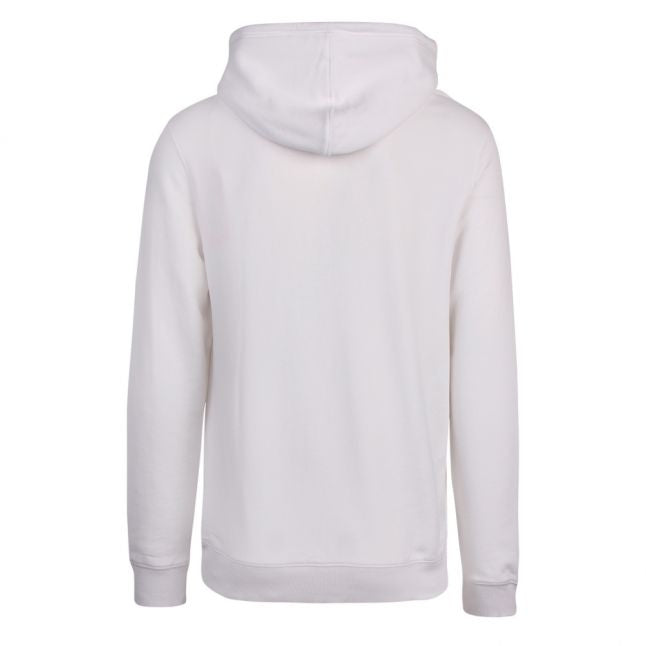 Mens Bright White Baras Hooded Sweat Top