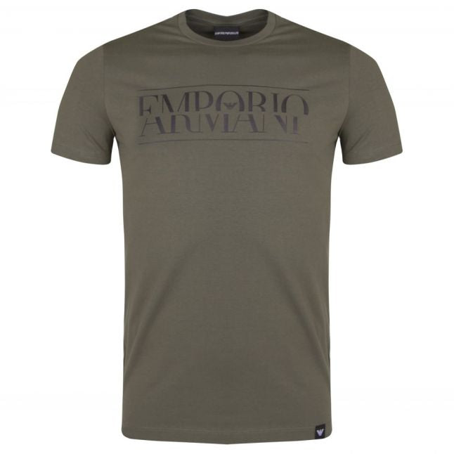 Mens Khaki Chest Logo S/s T Shirt