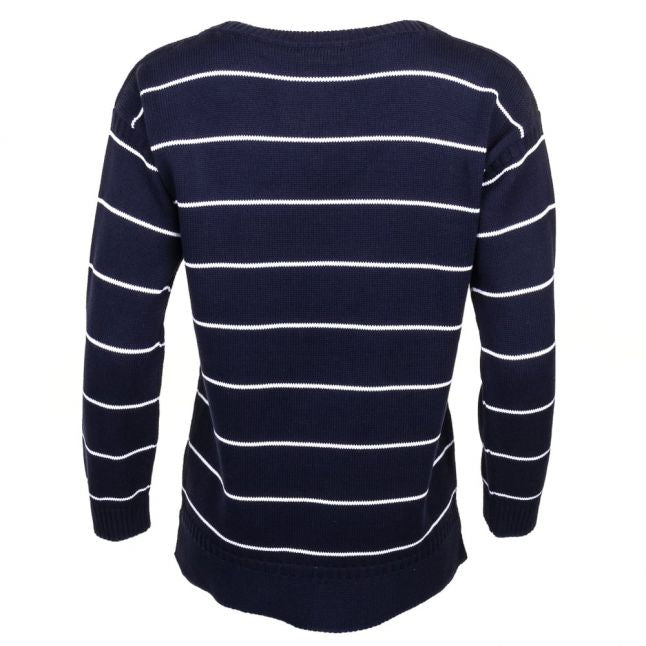 Lifestyle Womens Navy & Cloud Barnavle Knitted Jumper