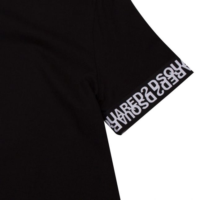 Mens Black Logo Band Arm S/s T Shirt