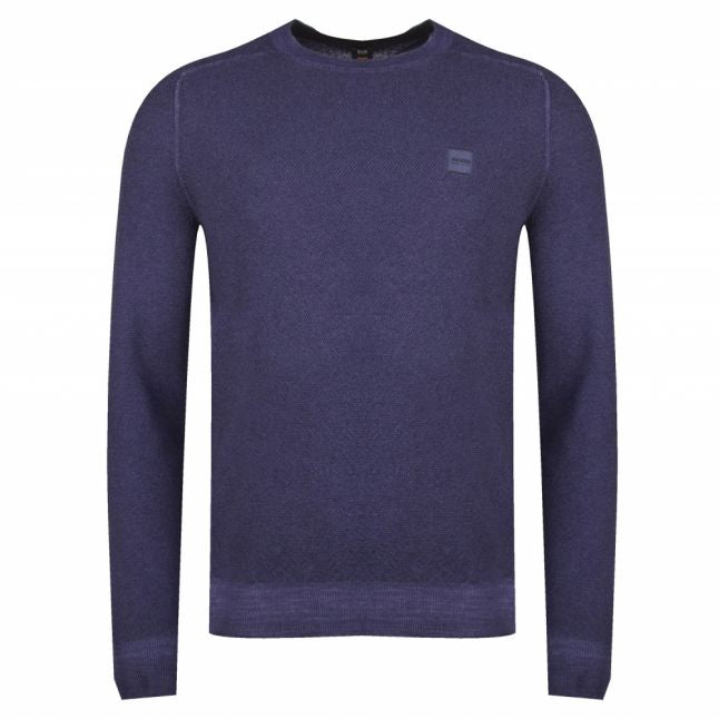 Casual Mens Navy Akusto Crew Neck Knitted Jumper