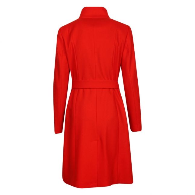 Womens Brick Red Ellgenc Long Wool Wrap Coat