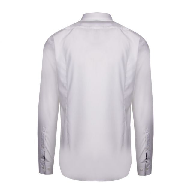 Mens White Koey Logo Trim Slim Fit L/s Shirt