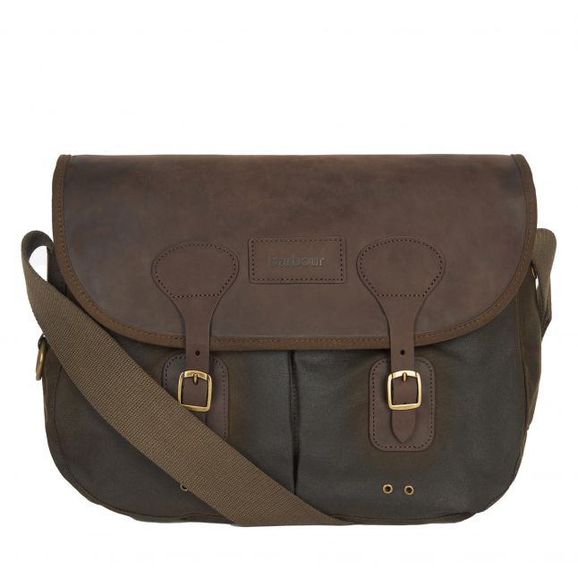 Mens Olive Wax Leather Tarras Bag