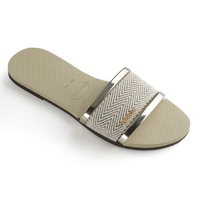 Womens Sand Grey You Trancoso Premium Slides