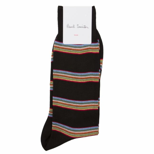 Mens Black Multi Block Stripe Socks