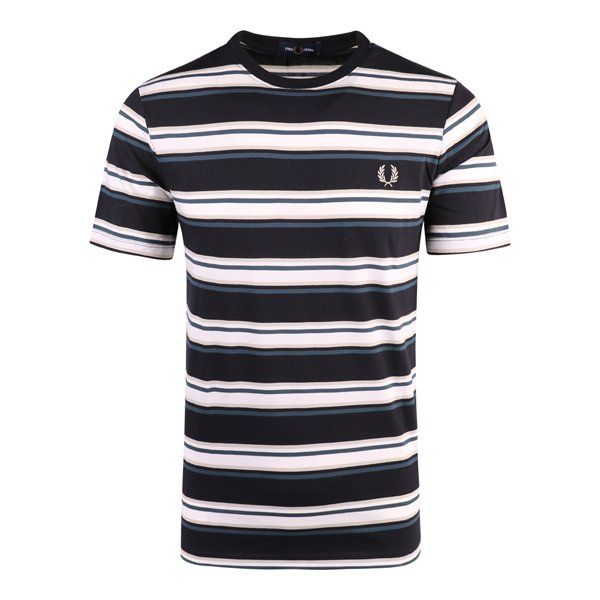 Mens Navy Stripe S/s T Shirt