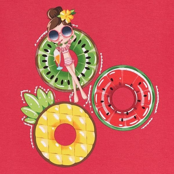 Girls Watermelon Fruity Holiday S/s T Shirt