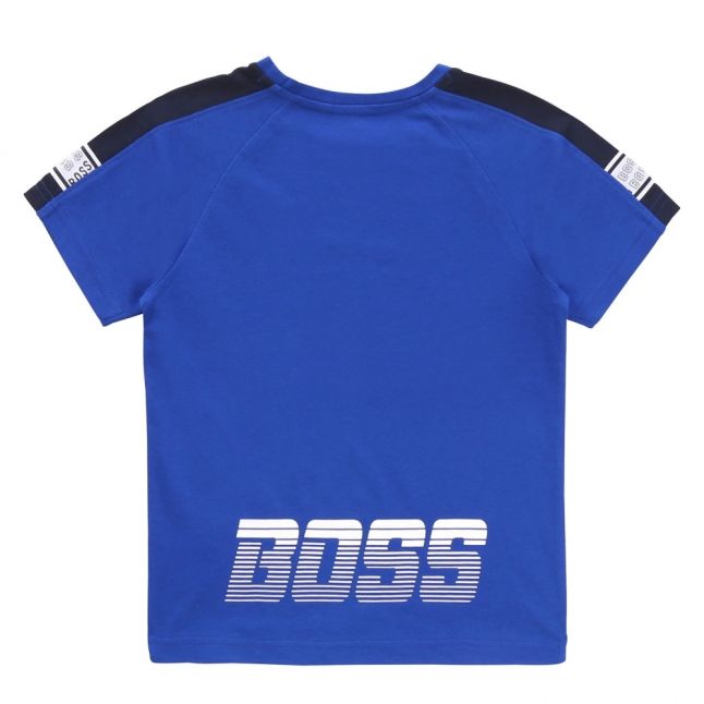 Boys Wave Blue Logo Trim S/s T Shirt