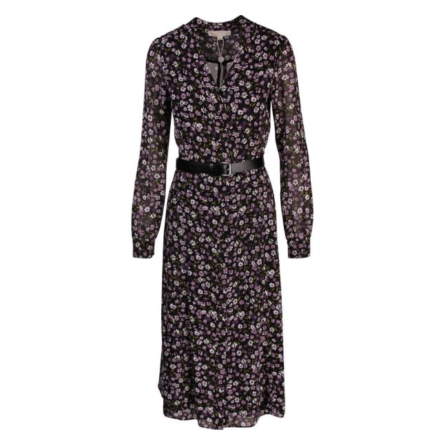 Womens Orchid Haze Garden Patch Belted Midi Shirt Dress