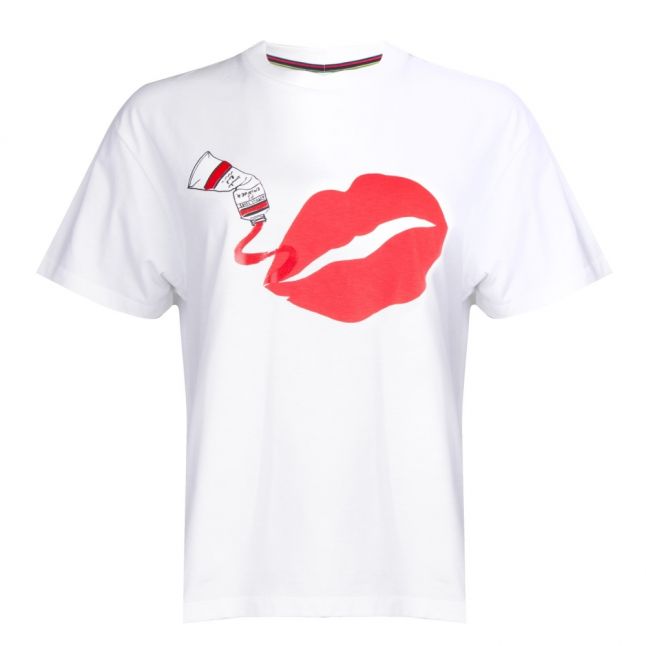 Womens White Painted Lips S/s T Shirt