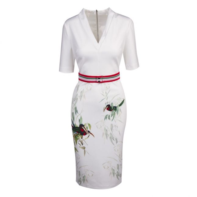 Womens White Molilo Tutti Frutti Midi Dress