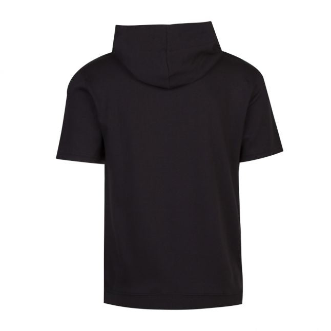 Mens Black Logo Hooded S/s T Shirt