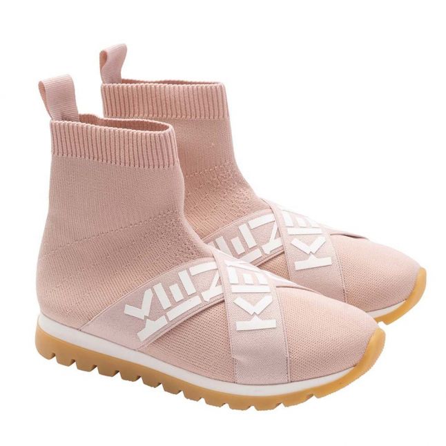 Girls Pink Knitted Sock Trainers (25-35)