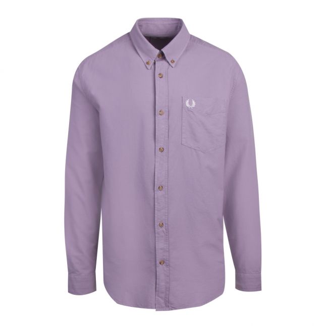 Mens Dark Lavender Overdyed L/s Shirt