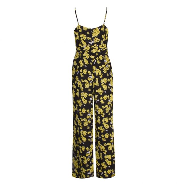 Womens Black/Yellow Glam Fleur Jumpsuit