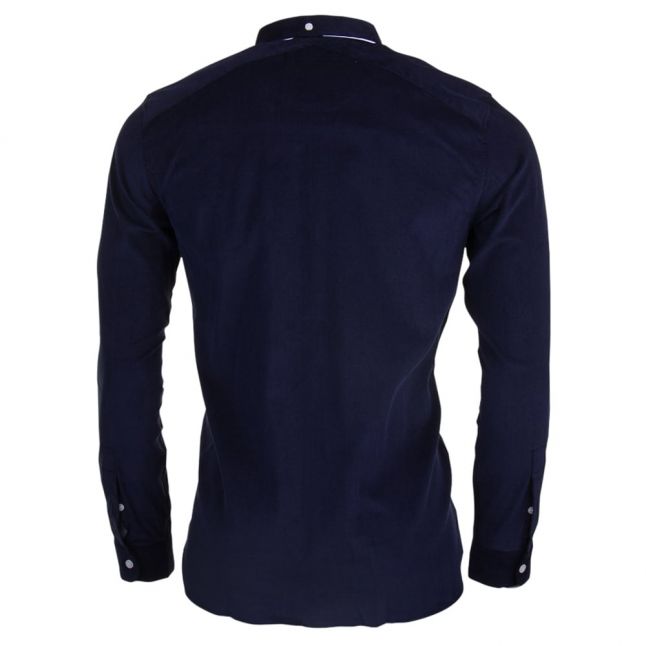 Mens Navy Mini Cord L/s Shirt