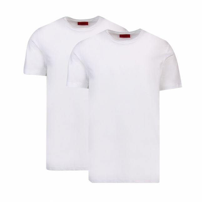 Mens White Branded 2 Pack S/s T Shirt