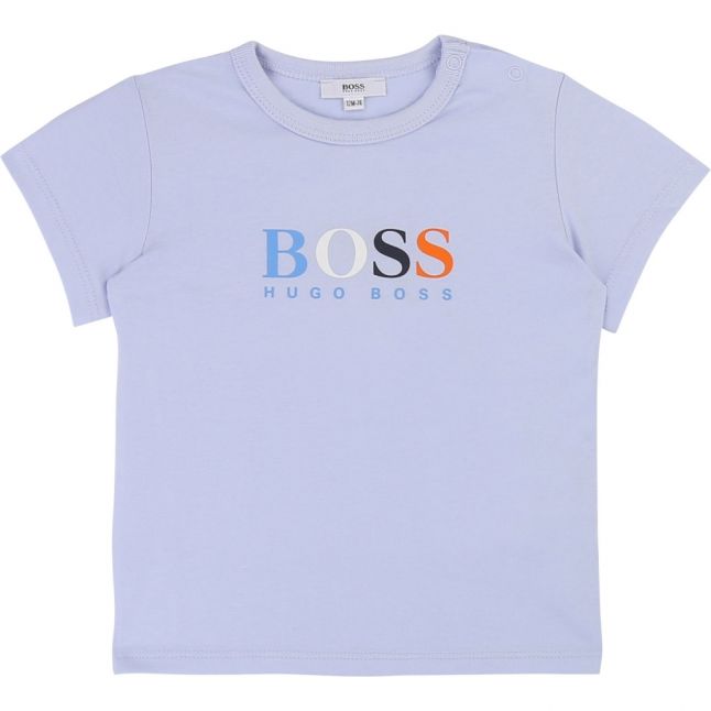 Baby Pale Blue Logo Print S/s T Shirt