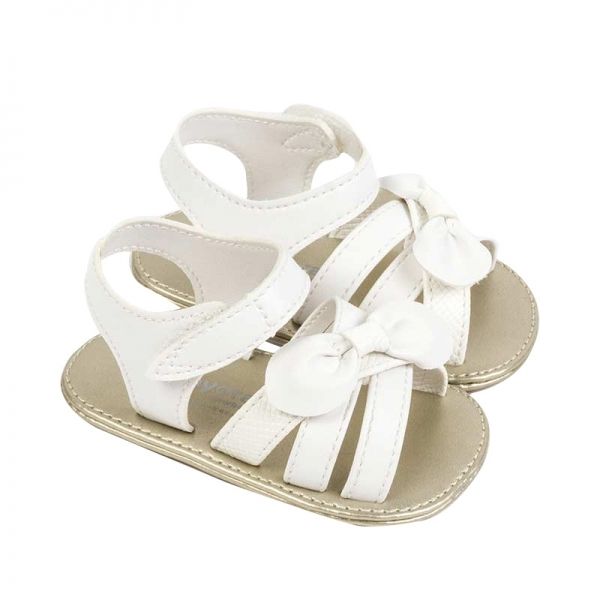 Baby White Bow Sandals (15-18)