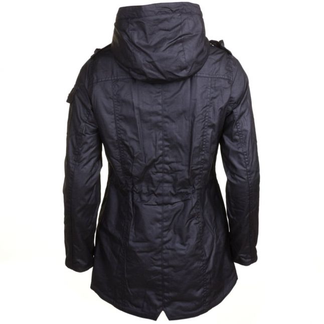 Womens Black & Natural Flywheel Waxed Parka