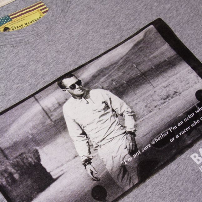 Steve McQueen™ Collection Mens Grey Marl Racing SMQ S/s T Shirt