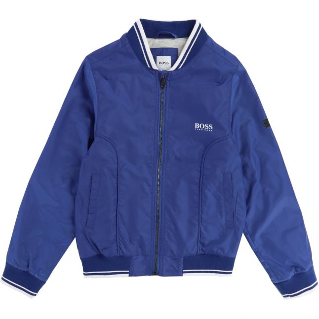 Boys Blue Branded Bomber Jacket