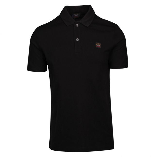 Mens Black Classic Logo Custom Fit S/s Polo Shirt