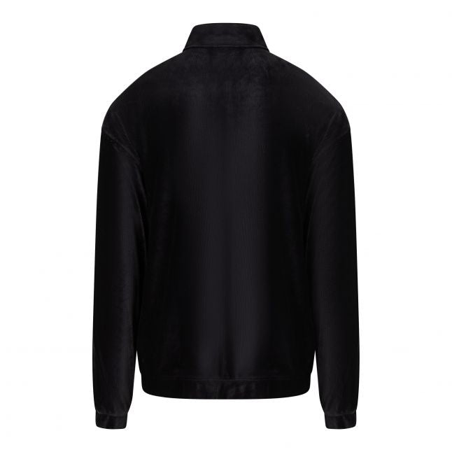 Mens Black Damtor Velour Zip Up Sweat