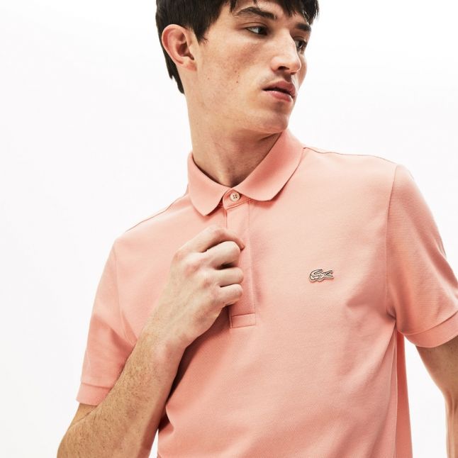 Lacoste Mens Elf Pink Paris Stretch Regular Fit S/s Polo Shirt