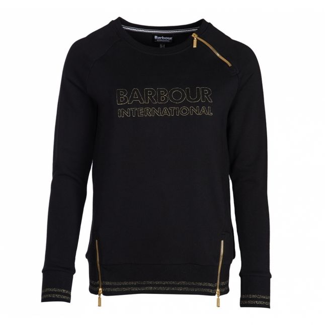 Womens Black Geneva Sweat Top