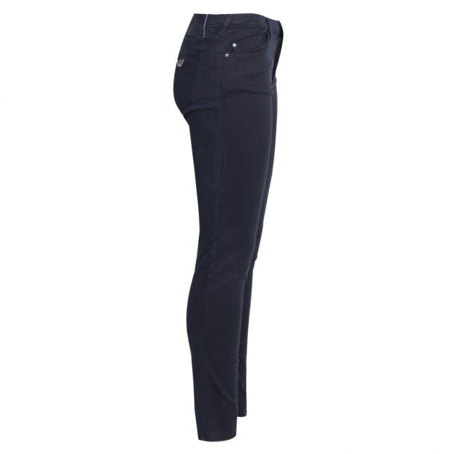 Womens Navy Moleskin J28 Mid Rise Skinny Fit Jeans