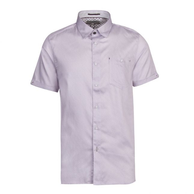 Mens Lilac Donald Geo Print S/s Shirt