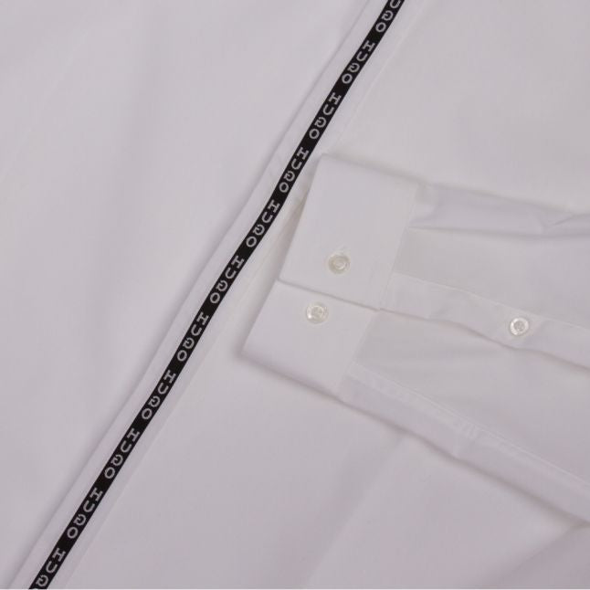 Mens White Ed Trim L/s Shirt