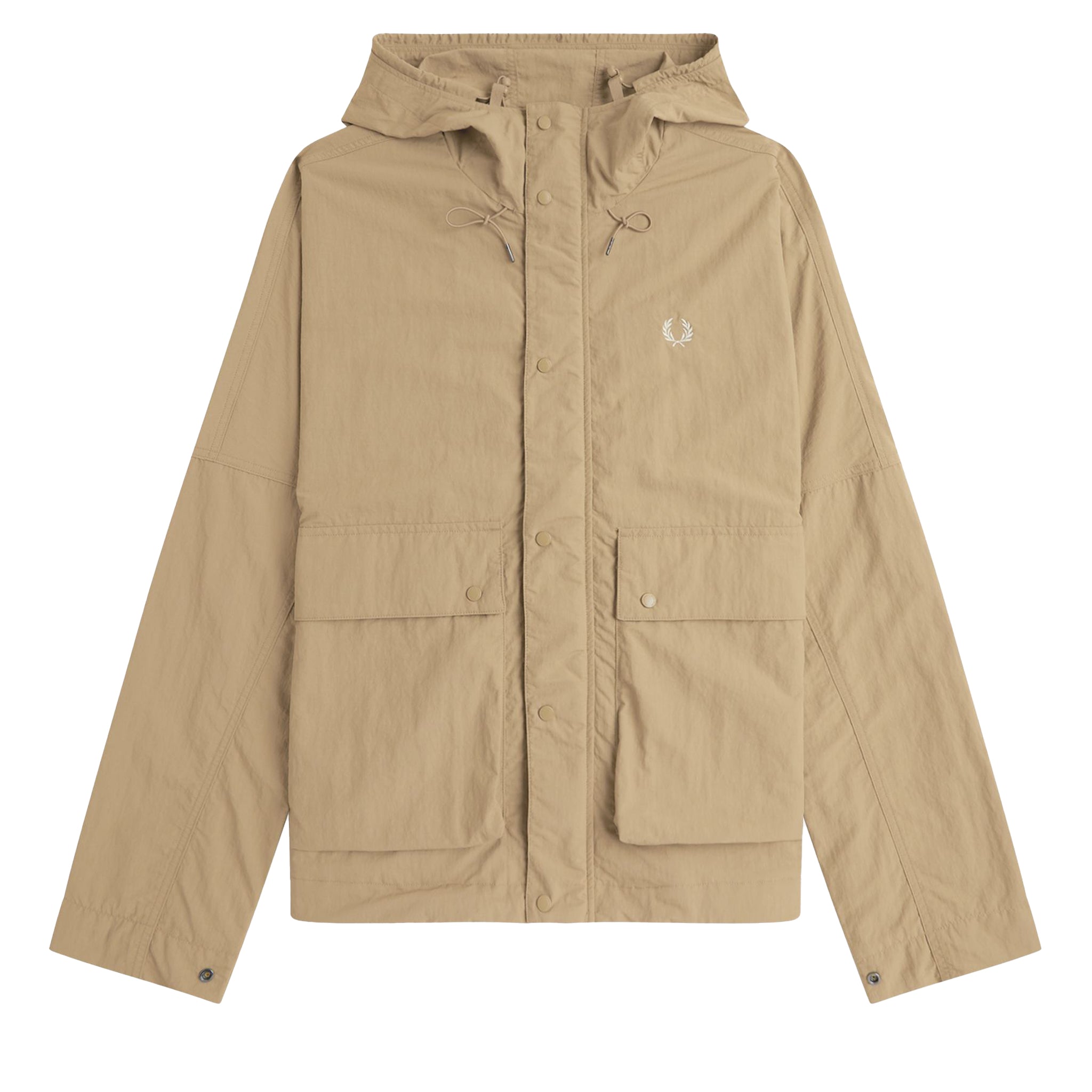 Mens Fred Perry Warm Stone Cropped Fishing Parka