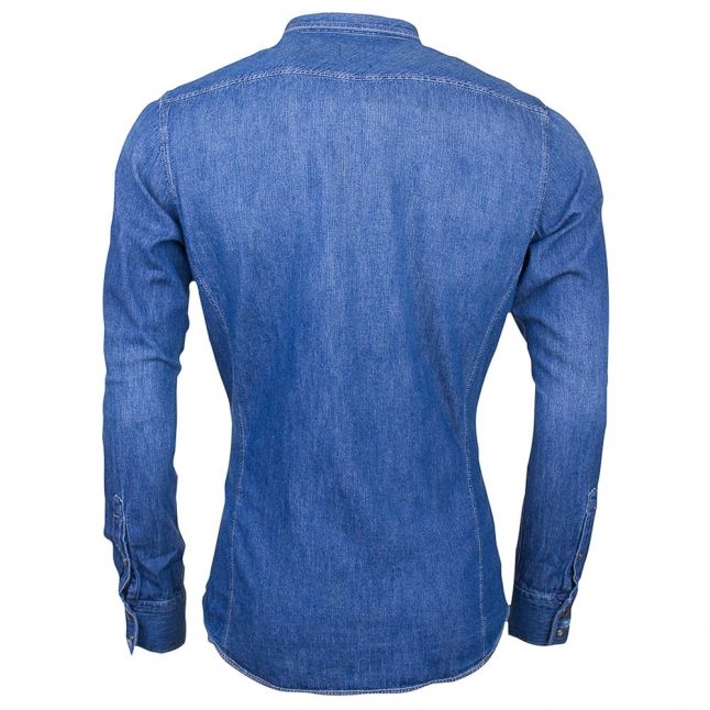 Mens Dark Blue Erodeo Denim L/s Shirt