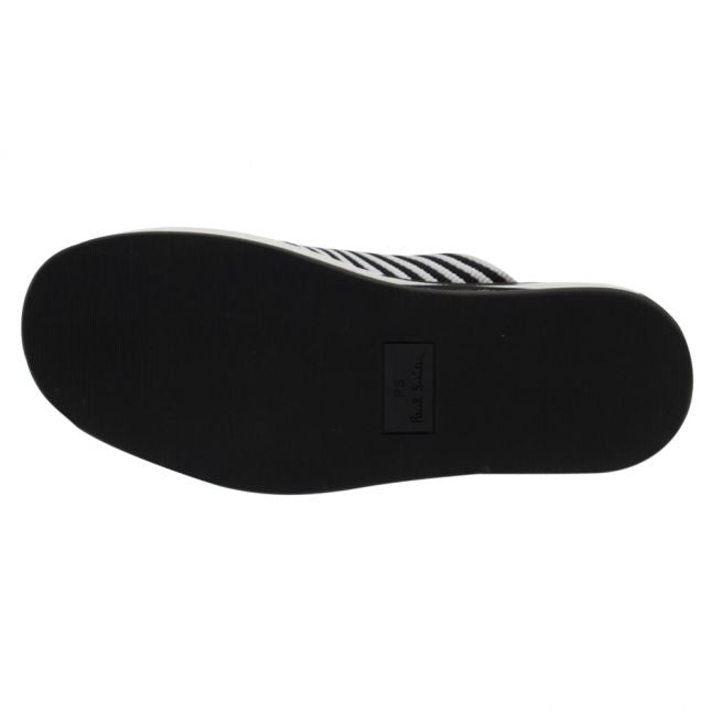 Womens Black Debra Stripe Flatform Slides