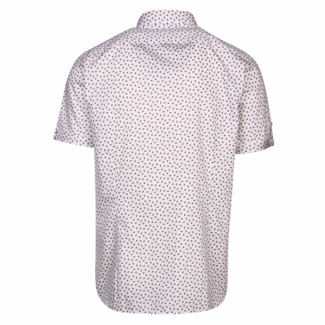 Mens White/Orange Slloris Geo Print S/s Shirt